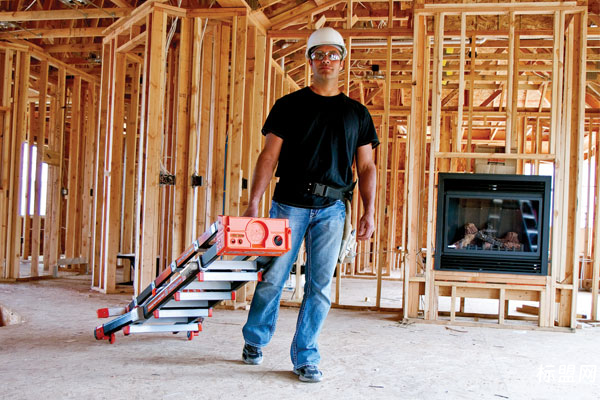 雷都捷特(LittleGiant)工程步梯 重工业级铝合金带扶手伸缩人字梯